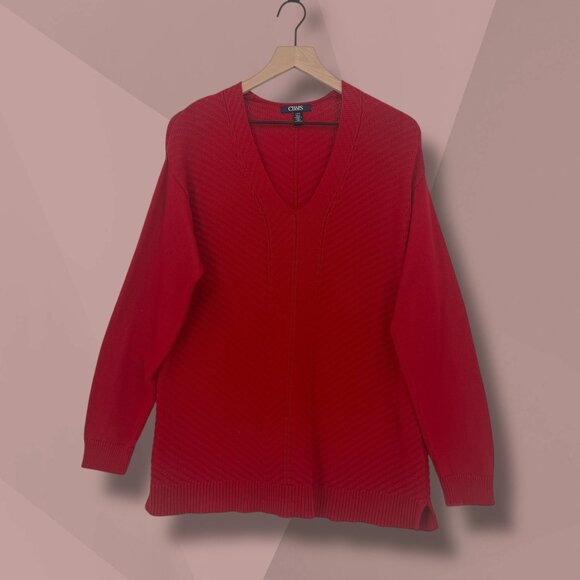 Red Chaps Sweater L Knit Pullover Like New - Picture 4 of 4